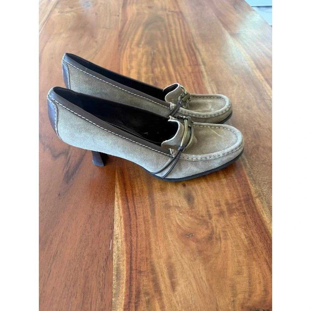Franco Sarto Women's Heeled Brown Loafers‎ Size 10M